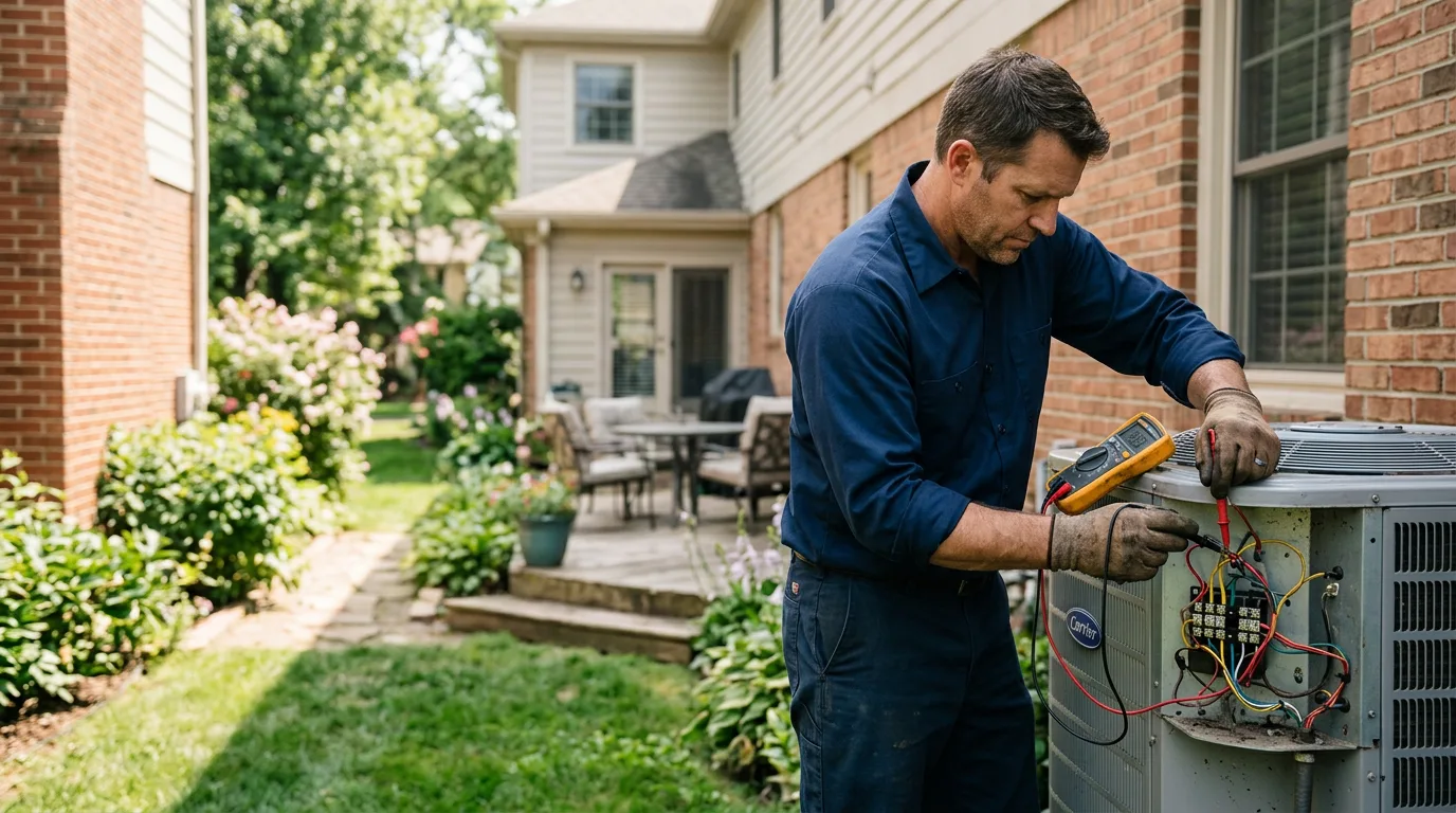 HVAC technician working near Stamford, VT
